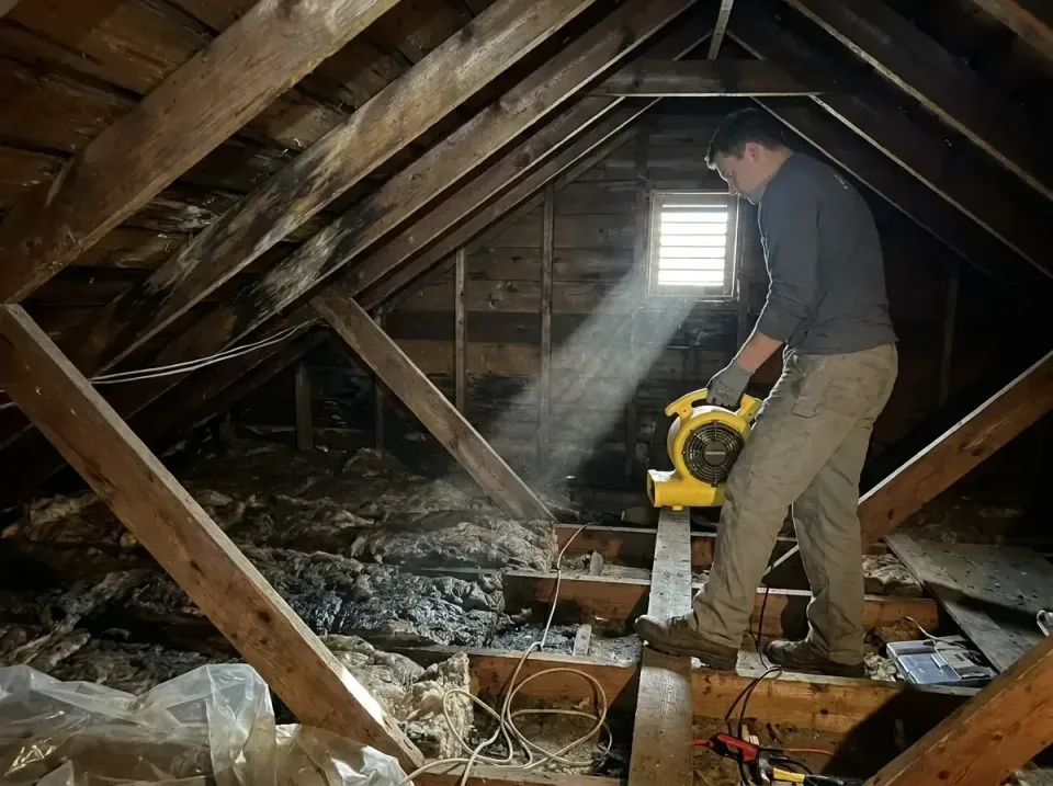 attic-water-damage-drying-proc-007 — frequently asked questions, Emergency Water Extraction & 24/7 Flood Response in Blue Be…